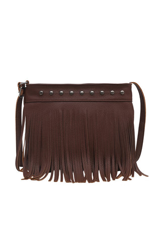 Fringe Crossbody Bag with Stud Detail