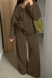 Button-Down Relaxed Pants Set