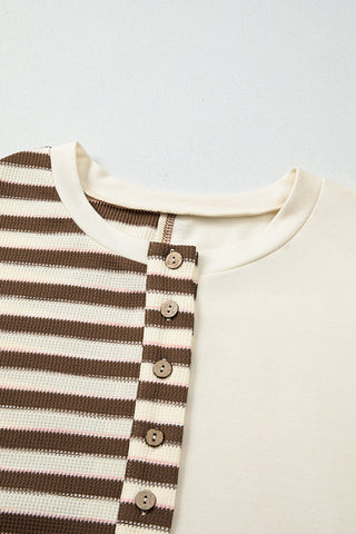 Striped Patchwork Oversized Hoodie