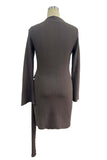 Draped Belted Evening Dress