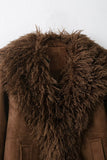 Fluffy Collar Faux Fur Jacket