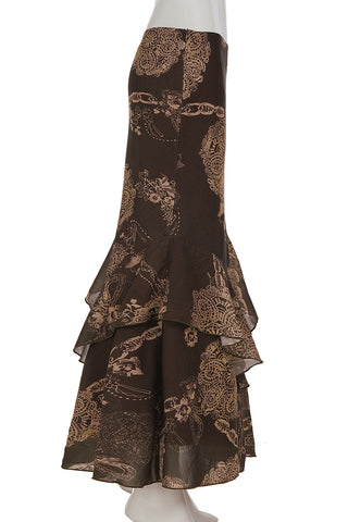 Floral Print Layered Skirt