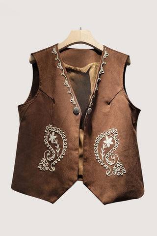 Vintage Vest with Floral Detail