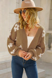 Floral Open-Front Cardigan Sweater
