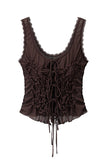 Lace-Up Ruched Tank Top