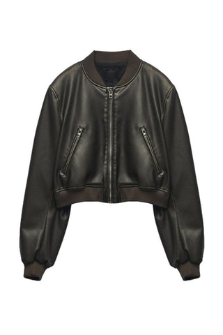 Cropped Bomber Jacket