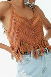 Fringe Detail Knit Tank Top