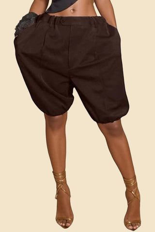 High-Waist Balloon Casual Shorts
