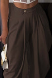 High-Waist Pleated Casual Pants