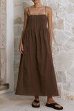 Spaghetti Strap Pleated Maxi Dress