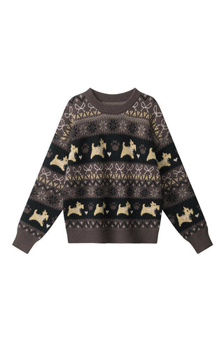 Cozy Knit Sweater with Playful Patterns