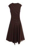 Draped Sleeveless Casual Dress
