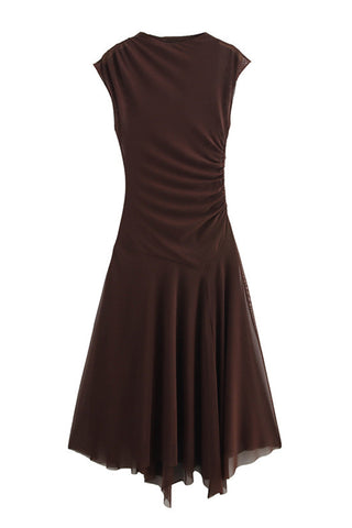 Draped Sleeveless Casual Dress