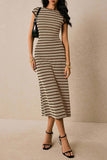 Striped Casual Midi Dress