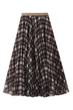 Pleated Plaid Maxi Skirt