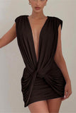 Elegant Draped Mini Dress
