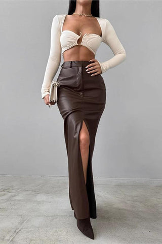 Sleek High-Slit Maxi Skirt