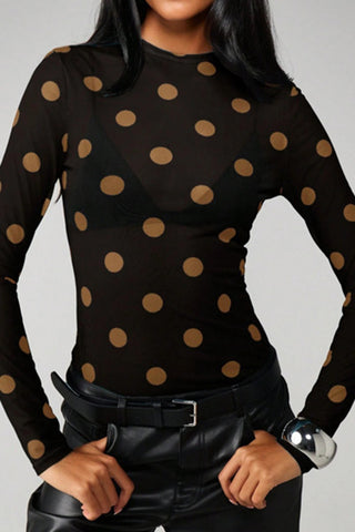 Polka Dot Long-Sleeve T-Shirt