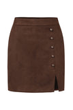 Button-Detail Mini Skirt
