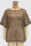 Sequined Mesh T-Shirt