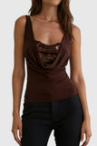 Draped Sequin Detail Tank Top