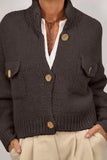 Button-Front Knit Cardigan