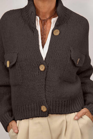 Button-Front Knit Cardigan