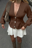 Button Front Long Sleeve Top