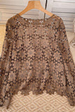 Floral Lace Openwork Sweater