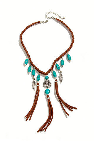Boho Feather Pendant Necklace