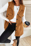 Button-Front Sherpa Vest