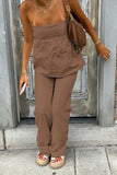 Strapless Top and Flared Pants Set