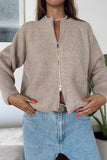 Zip-Front Ribbed Knit Jacket