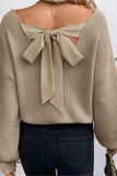 Bow-Back Sweater with Elegant Detailing