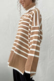 Striped Mock Neck Sweater