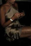 Tiered Fringe Halter Neck Dress
