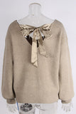 Bow-Back Sweater with Elegant Detailing