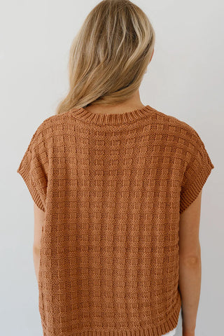 Textured Knit Cap Sleeve Top