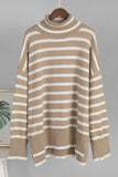 Striped Mock Neck Sweater