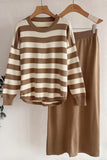 Striped Sweater and Skirt Set