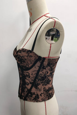 Lace Overlay Corset Tank