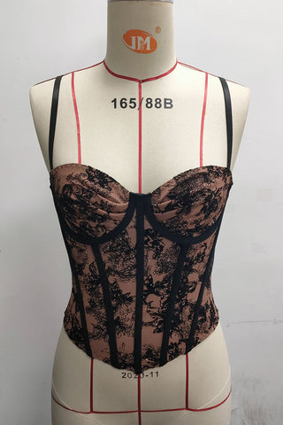 Lace Overlay Corset Tank