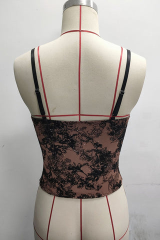 Lace Overlay Corset Tank