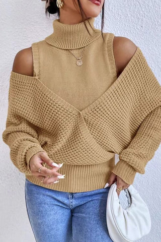 Cold Shoulder Wrap Sweater