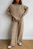 Turtleneck Sweater and Wide-Leg Pants Set