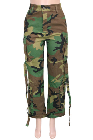 Relaxed Fit Cargo Camo Pants