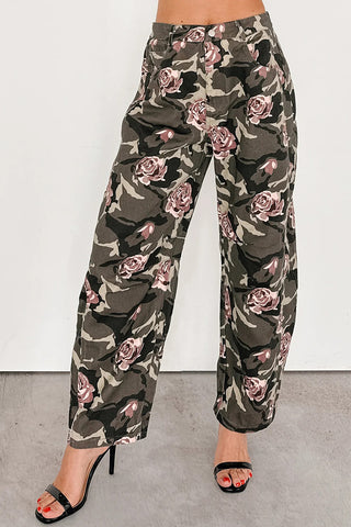 Floral Camouflage Casual Pants