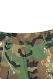 Distressed Camouflage Casual Pants