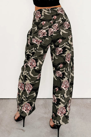 Floral Camouflage Casual Pants