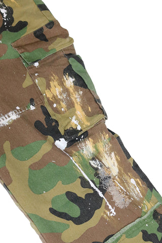 Distressed Camouflage Casual Pants